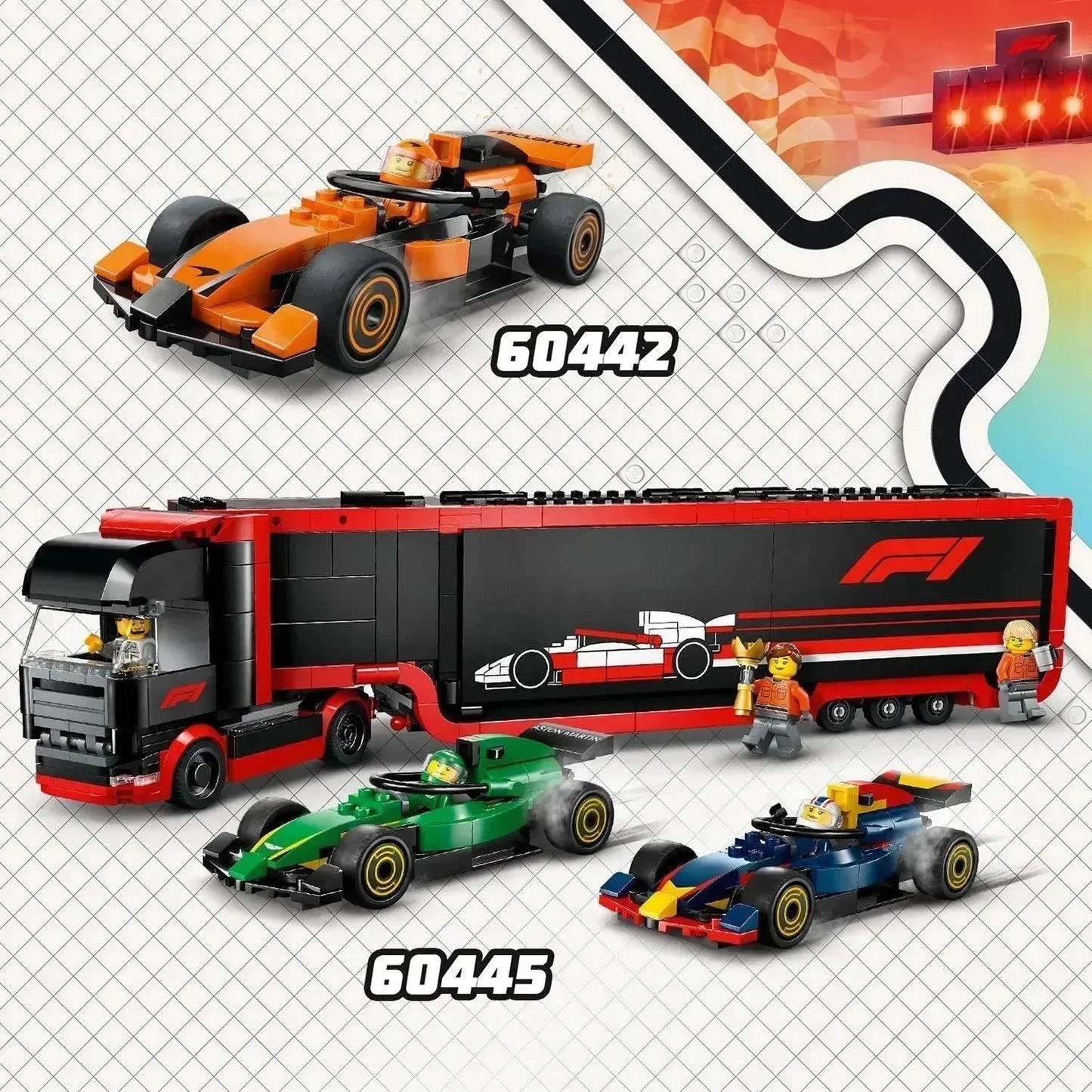 LEGO Formule 1 Combideal: 60442 & 60445 stuks Formule 1 auto's