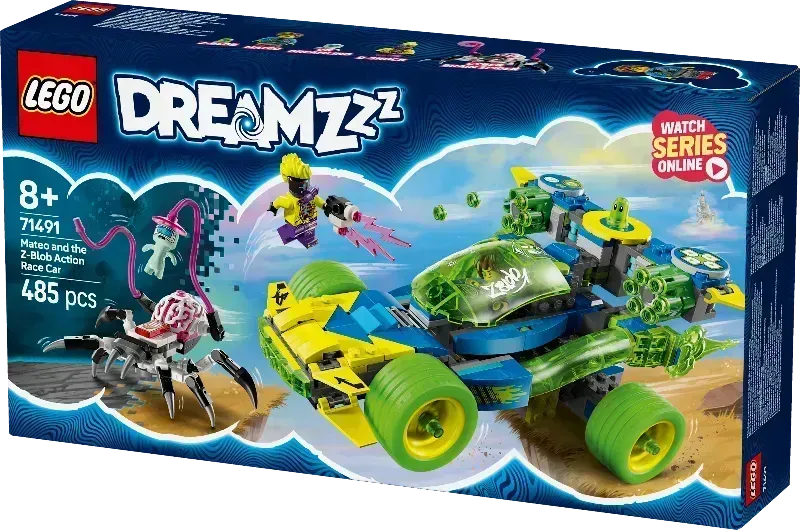 LEGO 71491 Mateo en het Z-Blob Actievoertuig, Race door de Droomwereld!
Dompel je onder in de spannende wereld van LEGO DREAMZzz met de set 71491 Mateo en het Z-Blob Actievoertuig!
Deze set, geïnspireerd op de populaire tv-serie, is perfect voor jonge avonturiers die van snelheid en fantasie houden. Bouw het coole actievoertuig van Mateo en zijn kleverige vriend Z-Blob en race door de Droomwereld om de dag te redden!