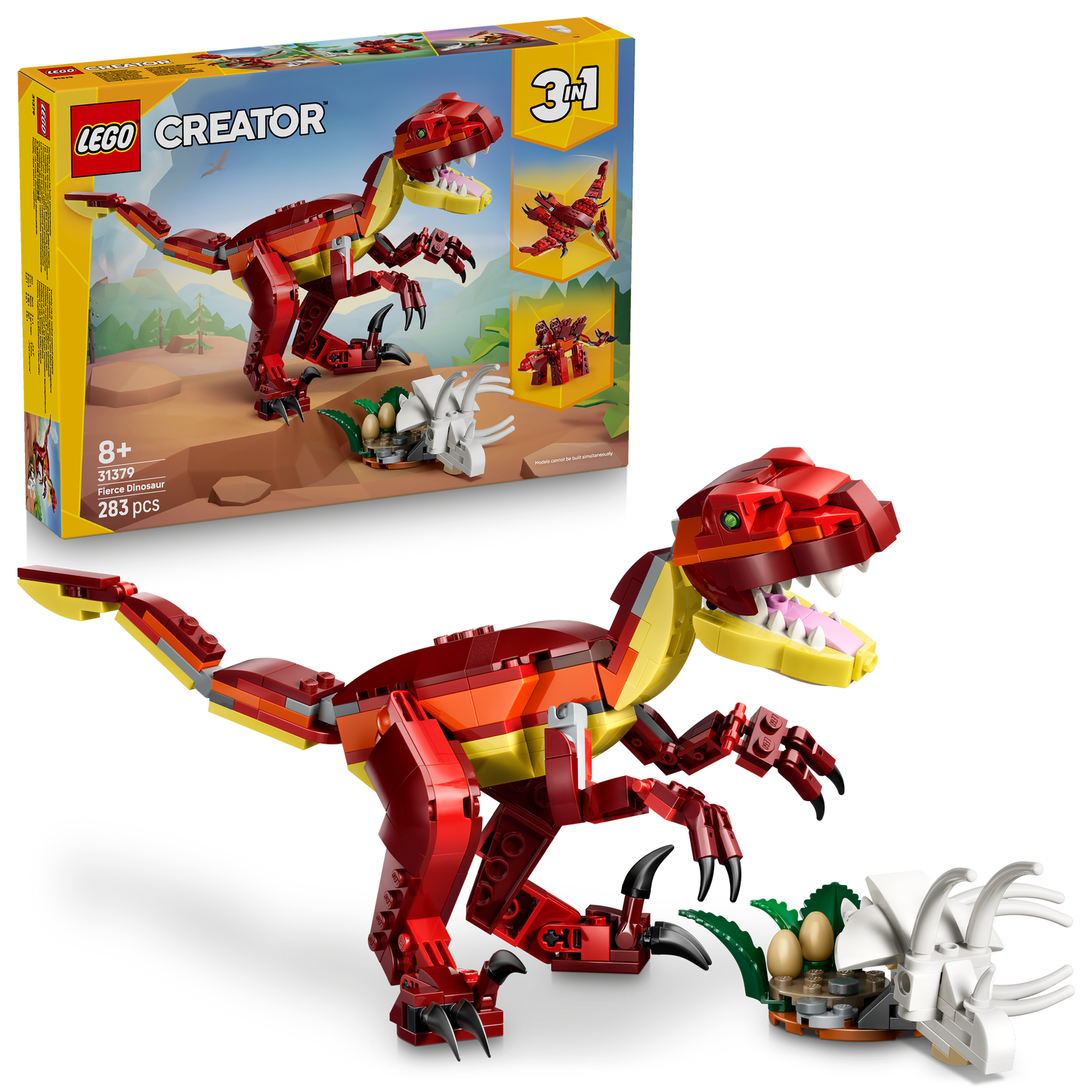 LEGO® Creator 3in1 Woeste Dinosaurus - Bouw Om tot Velociraptor, Stegosaurus of Pterosaurus - 31379