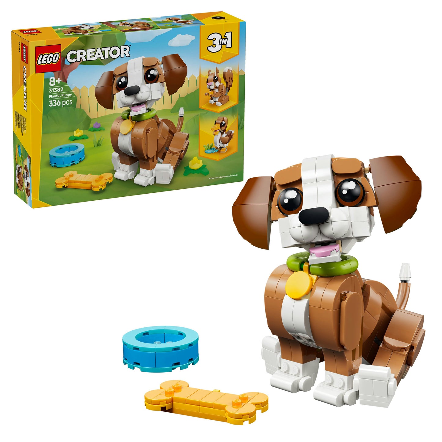 LEGO® Creator 3in1 Schattige dieren: Speelse Puppy - Dierenset - Bouw Om tot Eekhoorn of Eend - 31382
