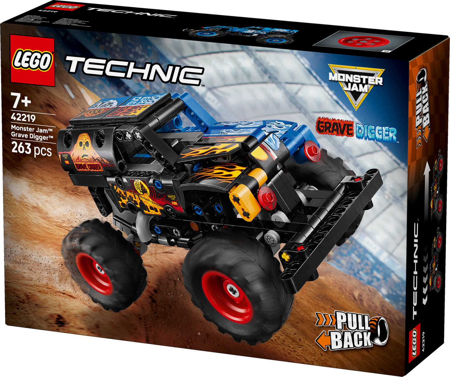 LEGO® Technic Monster Jam™ Grave Digger™ Vuur en IJs - Pull-Back Speelgoedtruck - 42219