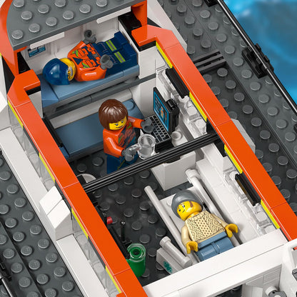 LEGO® City Kustwacht Reddingsboot met Helikopter - Rollenspelset - Speelgoed met Drijvende Boten - 60504