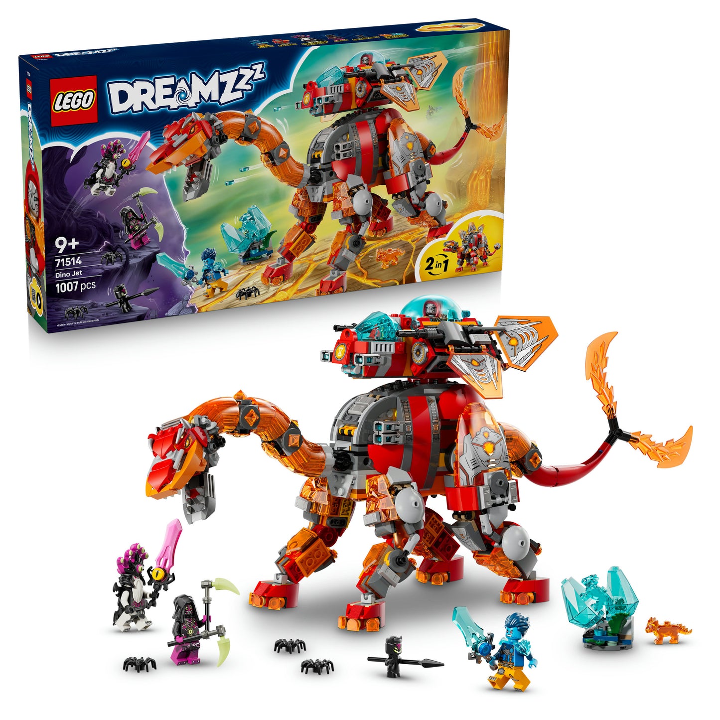 LEGO DREAMZzz 2in1 Dinoruimteschip Ruimteschip en Dinosaurus Speelgoed voor Kinderen 71514