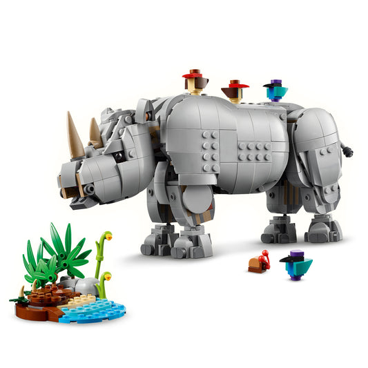 LEGO Wilde dieren: machtige neushoorn met vogels 31171 Creator