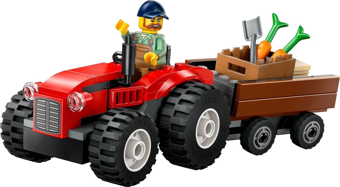 LEGO Rode tractor met aanhanger en schapen 60461 City